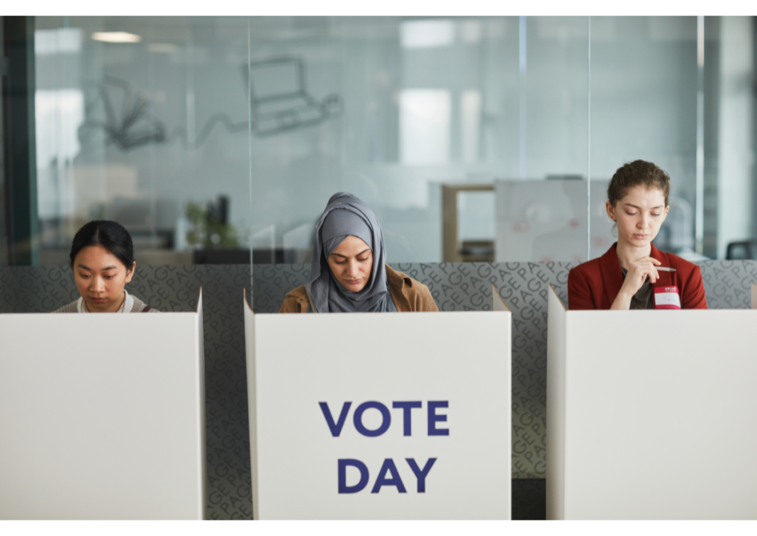 Women voting.