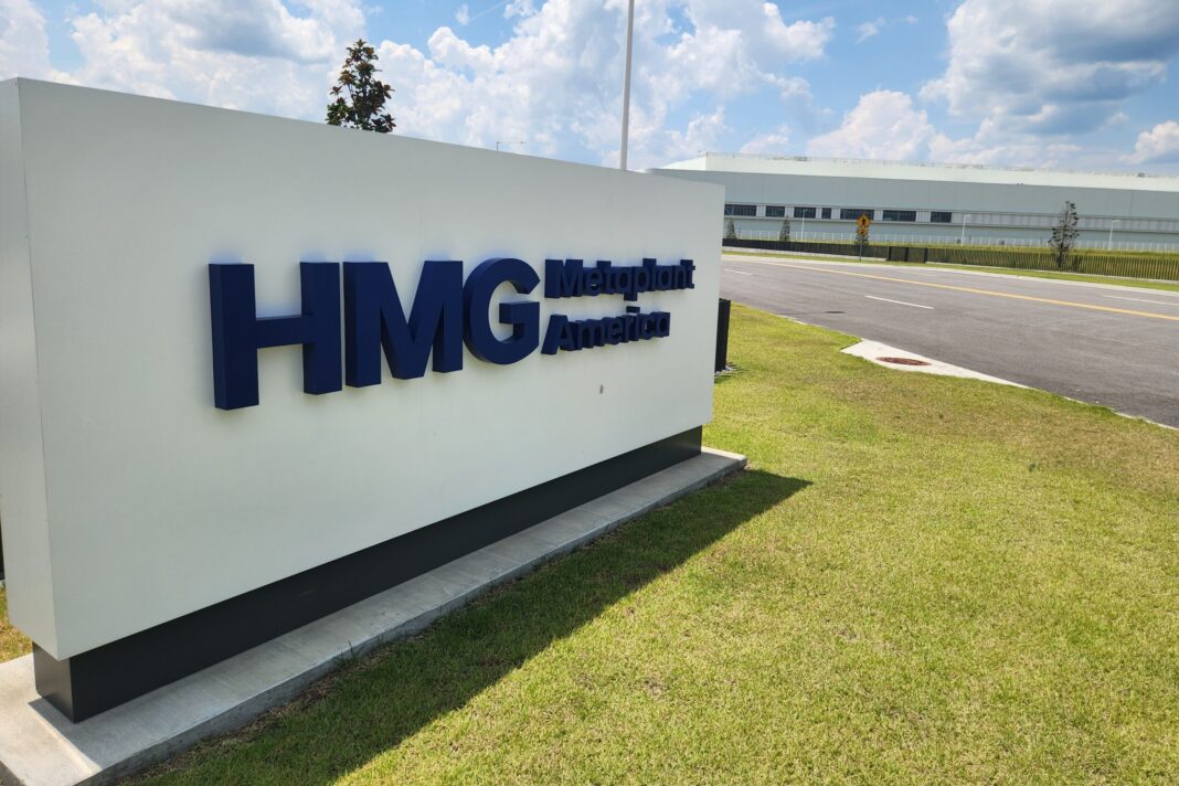 The main entrance sign for Hyundai Motor Group Metaplant America (HMGMA) in coastal Georgia, near Savannah. (Photo: Jongwon Lee)